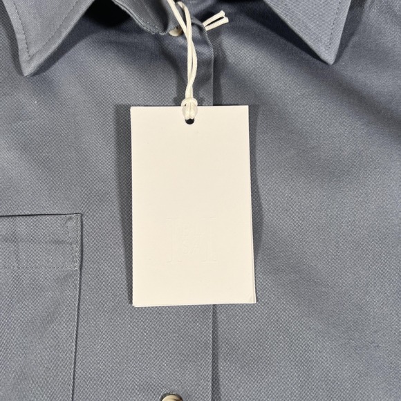 Helsa Shirt Womens Small Slate Blue Chino Cropped Button Down Organic Cotton NEW - Picture 4 of 11